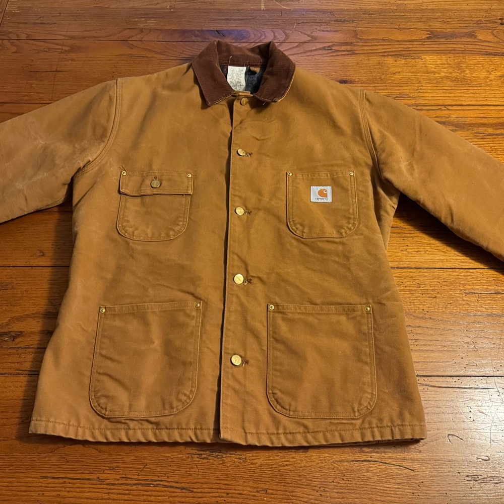 Vintage 90s Carhartt Blanked Lined  Canvas Workwear Field Coat Chore Coat